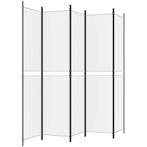  pregrada s 5 panela bijela 250 x 220 cm od tkanine Slike