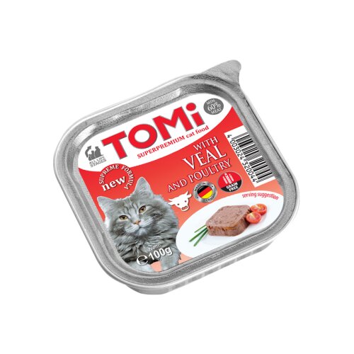 Tomi pašteta za mačke sa teletinom i živinom 100g Slike