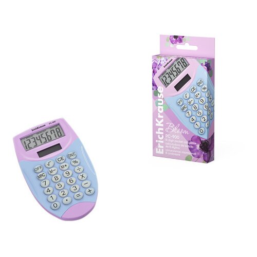 Erich Krause Kalkulator PC-900 Pastel Bloom 62011, Roze-plavi Slike