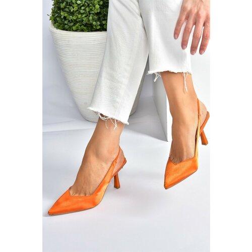 Fox Shoes women's orange satin fabric heeled shoes Cene