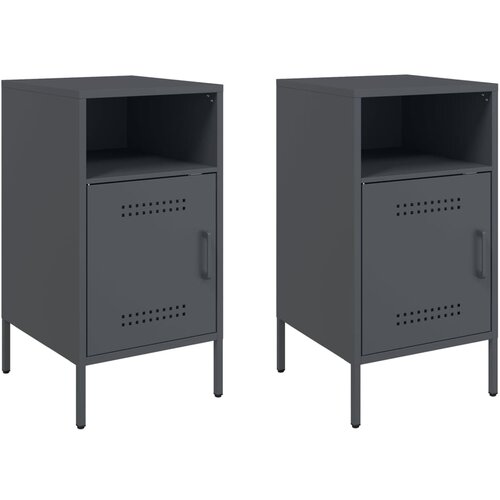 Maison Chic Dvo delni komplet Nočne omarice - Nočne mize antracit 36x39x68 cm jeklo, (21688929) Slike