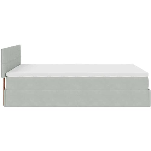  Otomanski krevet s madracem svijetlosivi 140x190 cm bar&amp;scaron;unasti Slike