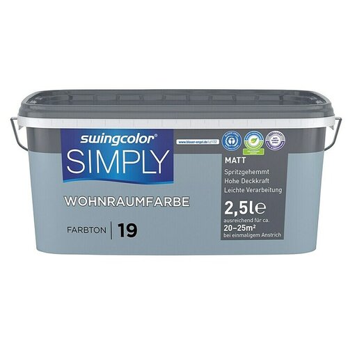SWINGCOLOR Stenska barva Simply (Modra - št. 19, Mat, 2,5 l) Cene