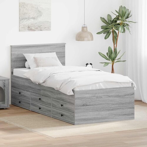  Krevet na dan Siva Sonoma i crna 75 x 190 cm Konstruirano drvo Cijene