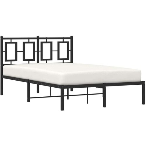 VidaXL Metalni okvir za krevet s uzglavljem crni 120x200 cm Slike