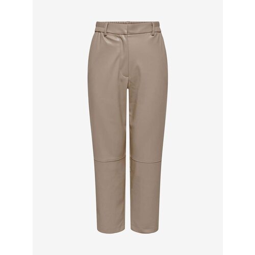 Only Beige leatherette trousers Idina - Women Cene