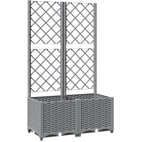 Maison Chic Cvetlično korito - Cvetlični Lonec z oporno mrežo svetlo sivo 80x40x136 cm PP, (21789626) Cene