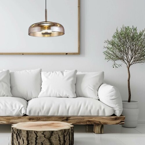  LED luster na sajli VETRO LED/6W/230V prečnik 23 cm bež/crna Slike