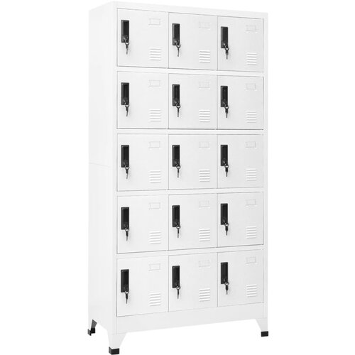 The Living Store Omara s ključavnico bela 90x40x180 cm jeklo - Omarica Na Ključ, (21435789) Cene