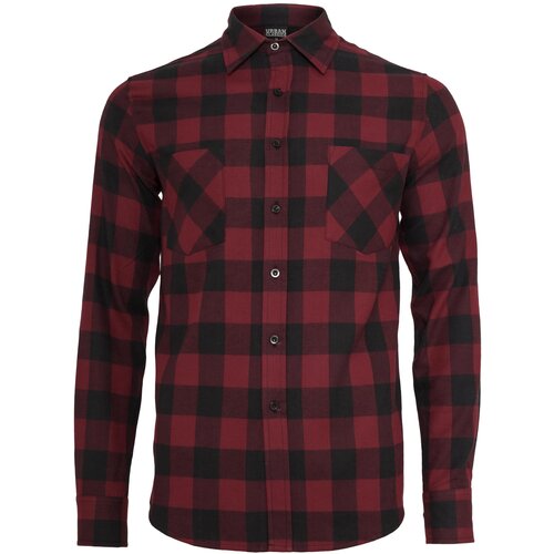 Urban Classics Plaid flannel shirt blk/burgundy Slike