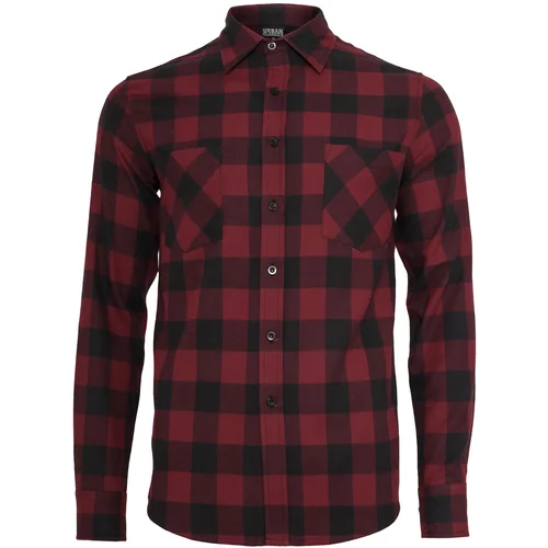 Urban Classics Plaid flannel shirt blk/burgundy