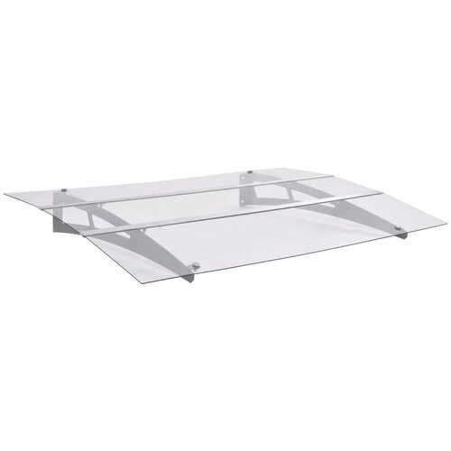 vidaXL Nadstrešnica za vrata srebrna i prozirna 120x90 cm polikarbonat Cijene