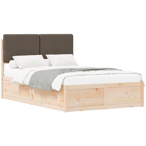 vidaXL Posteljni okvir z oblazinjenim vzglavjem Taupe 120 x 200 cm, (5000100762) Cene