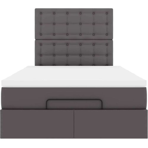 VidaXL otomanski okvir kreveta s madraca sivi 120x190cm umjetne kože Slike