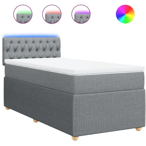 Maison Chic Box spring postelja - Vzmetna postelja z vzmetnico svetlo siva 90x190 cm blago SL10221, (21908298) Cene