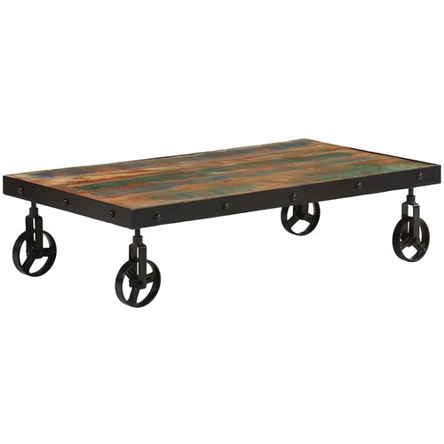  Stolić za kavu s kotačima 100x55x26 cm masivno obnovljeno drvo Cene