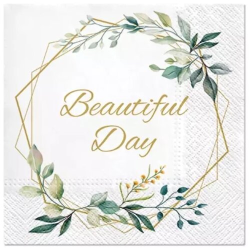  Serviete za decoupage Leaves Frame - 1 kos Slike
