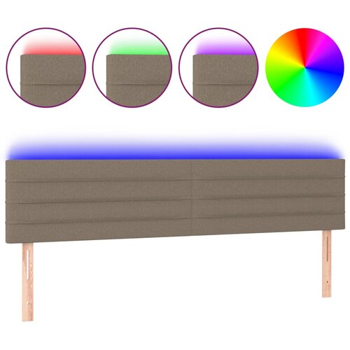 Maison Chic led posteljno vzglavje - vzglavna omarica - nočna omarica taupe 160x5x78/88 cm blago, (21706371) Slike