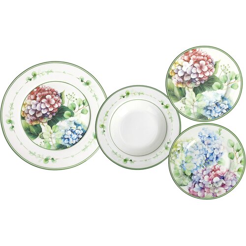 Brandani 18-delni set krožniki Flora, porcelan Slike