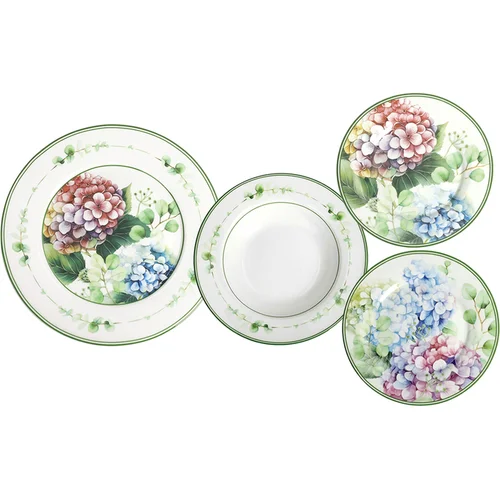 Brandani 18-delni set krožniki Flora, porcelan