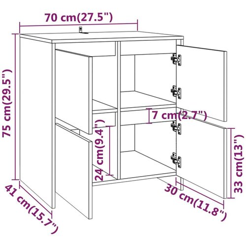 VidaXL Komode 2 kom bijele 70 x 41 x 75 cm od iverice Slike