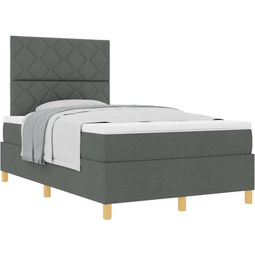 vidaXL Krevet s box spring sustavom s madracem Tamno sivi Mali dvostruki Tkanina Cene