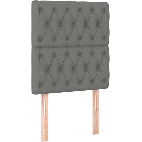 VidaXL Posteljno vzglavje 2 kosa temno sivo 80x7x78/88 cm blago, (20793157) Slike