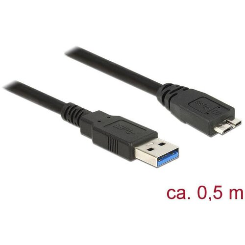 Delock USB kabel USB 3.2 gen. 1 (USB 3.0) USB-A vtič\, USB-mikro-B 3.0 vtič 0.50 m črna pozlačeni konektorji 85071, (20416216) Cene