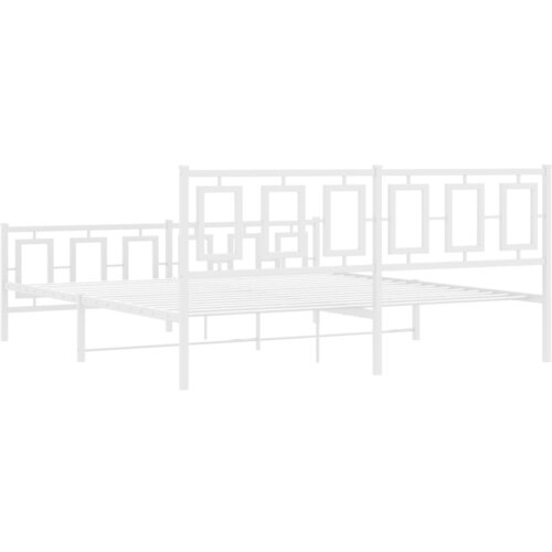  Metalni okvir kreveta uzglavlje i podnožje bijeli 180x200 cm Slike