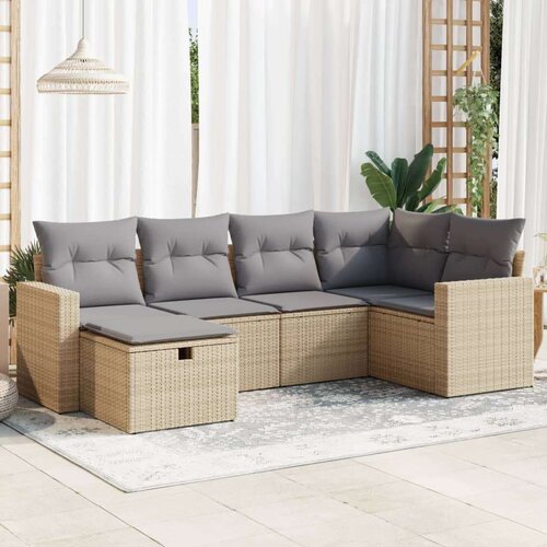  6-dijelni set vrtnih sofa s jastucima bež od poliratana Cijene
