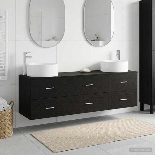 Set namještaja za kupaonicu 3 kom. Crna 49,5 x 44,5 x 65,5 cm Cene