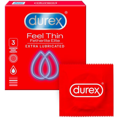 Durex Feel Thin Fetherlite Elite Extra Lubricated 3 pack Slike