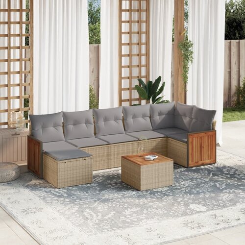  8-dijelni set vrtnih sofa od poliratana s jastucima Slike