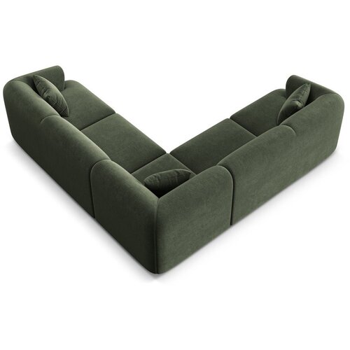 Cosmopolitan Design Zelena žametna kotna sedežna garnitura Campi &amp;ndash; Slike