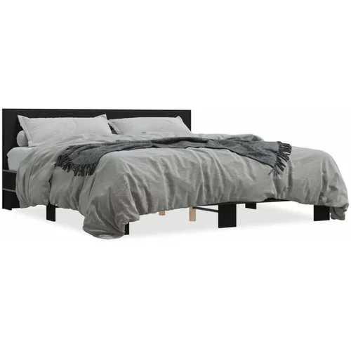  Okvir za krevet crni 180 x 200 cm konstruirano drvo i metal