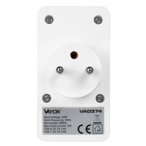  Produžni razvodnik 2x utičnica + 2x USB-C + 2x USB-A Slike