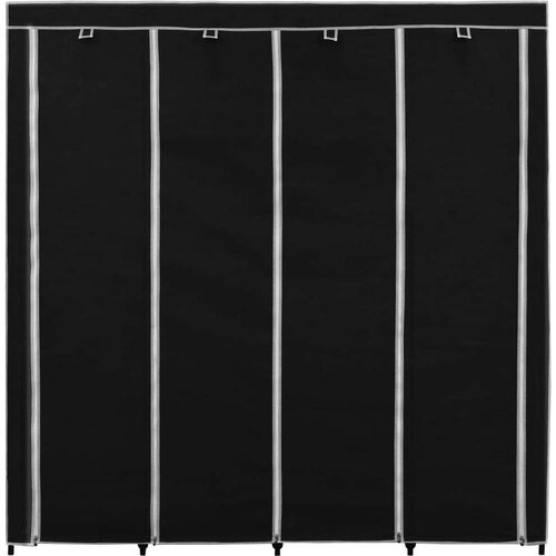  Garderobna omara s 4 predelki črna 175x45x170 cm, (20621211) Slike