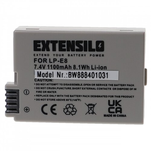 Extensilo baterija LP-E8 za canon eos 550D / eos 600D / eos 650D / eos 700D, 1100 mah kompatibilnost s originalnom baterijom Slike