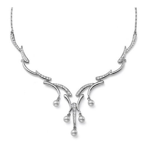 Ženska oliver weber again crystal ogrlica sa belim swarovski perlama i kristalima ( 12206 ) Slike