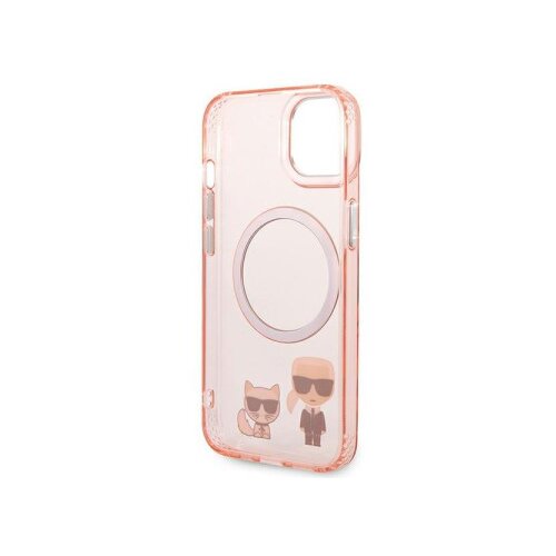 Karl Lagerfeld Originalen ovitek MagSafe ovitek KLHMP14SHKCP za iPhone 14 6.1 prozorno roza silikonska za&amp;scaron;čita - Full bodies Slike