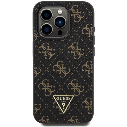 Guess Ohi&amp;scaron;je za Apple iPhone 16 Pro Pattern 4G Triangle, Črna, (21731078) Slike