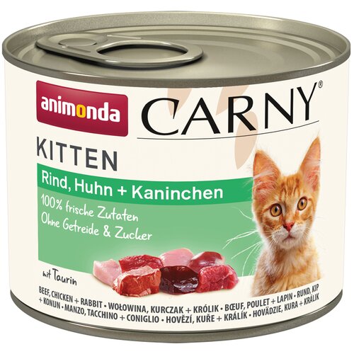  Me&scaron;ano varčno pakiranje animonda Carny Kitten 12 x 200 g - Govedina, pi&scaron;čanec & zajec Cijene