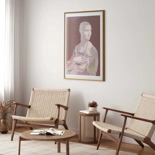  Plakat - Pastel Lady 60x90 Zlatni okvir s margom Slike