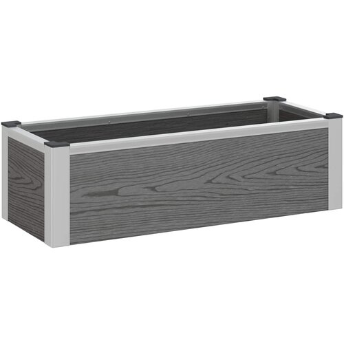 vidaXL Povišena gredica - Vrtna gredica Siva 75 x 30 x 22 cm WPC i aluminij - 75 x 30 x 22 cm Cene