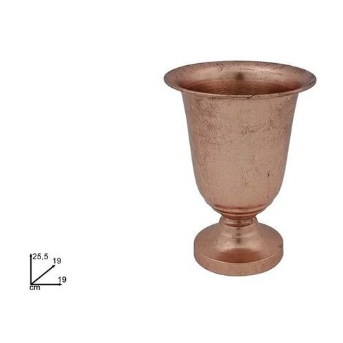  VAZA 19 x 25.5 CM ANTIKNA ROZA METALNA Slike