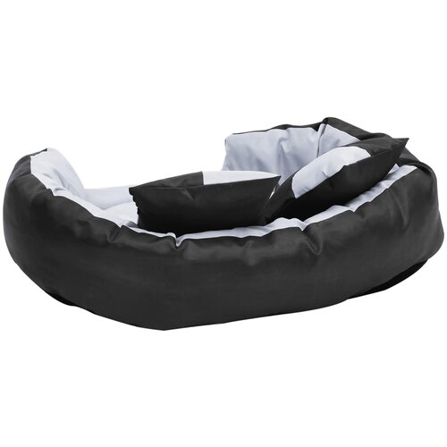  Dvostrani perivi jastuk za pse sivo-crni 85 x 70 x 20 cm Slike