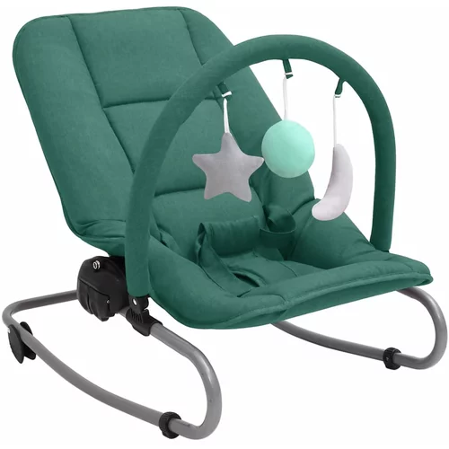 vidaXL Ležalnik za dojenčke zelen jeklen