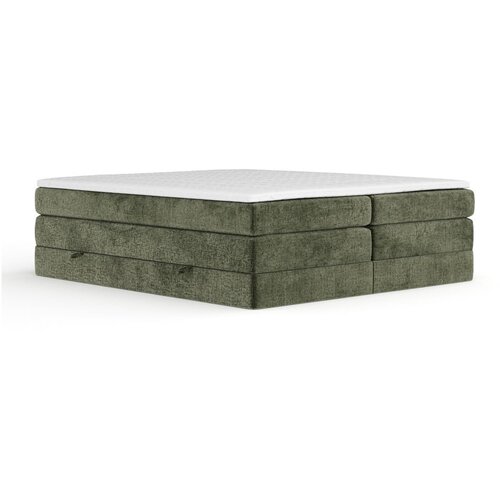 Maison de R&amp;ecirc;ve Tamno zeleni boxspring krevet s prostorom za odlaganje/bez uzglavlja 140x200 cm Juniper &amp;ndash; Slike