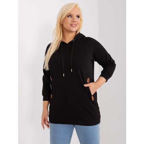 Fashion Hunters Black plus-size sweatshirt with lining Slike