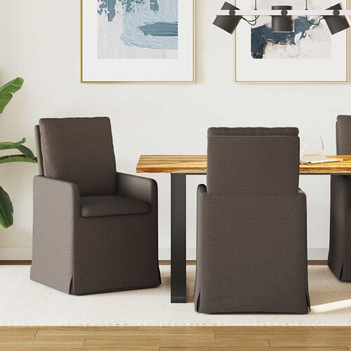 vidaXL Jedilni stoli 2 pcs Temno siva 57 x 67 x 98 cm Laneno platno Cene